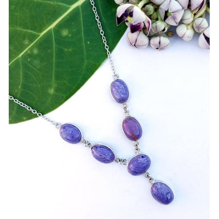 Cherolite Gemstone 925 Sterling Silver Plated Women Necklace