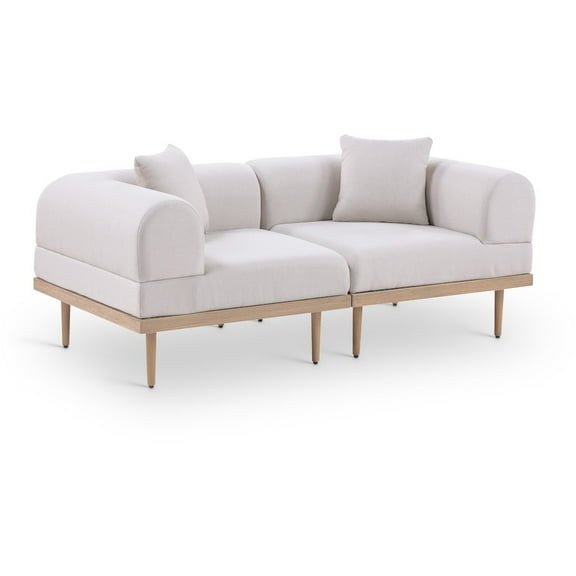 Meridian Furniture Laguna 71" Beige Water Resistant Fabric 2pc. Outdoor Modular Loveseat