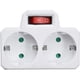 thumbnail image 1 of Regleta de 2 vías con interruptor, enchufes franceses, blanco, 1 of 1