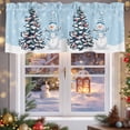 thumbnail image 5 of Christmas Tree Snowman Valances for Windows, 42 x 18in, Winter Snowflakes Blue Xmas Rod Pocket Kitchen Valance Curtain Light Filtering Window Treatments for Living Room Bedroom, 1 Panel, 5 of 7