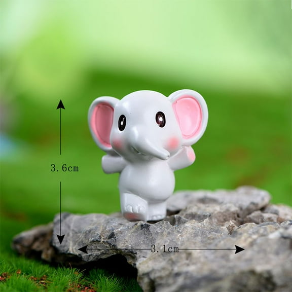Cute Mini Resin Desktop Home Decoration Elephant Figurine Micro Landscape Cartoon 4
