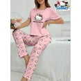 thumbnail image 5 of Sanrio Hello Kitty Ensemble de Pyjama pour Femmes Mignon Imprimé Dessin Animé Polyester Col Rond, 5 of 5