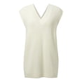 thumbnail image 5 of HBFAGFB Tank Tops Womens Fashion Versatile V Neck Ribbed Sleeveless Pullover Sweater Vest White Size M, 5 of 5