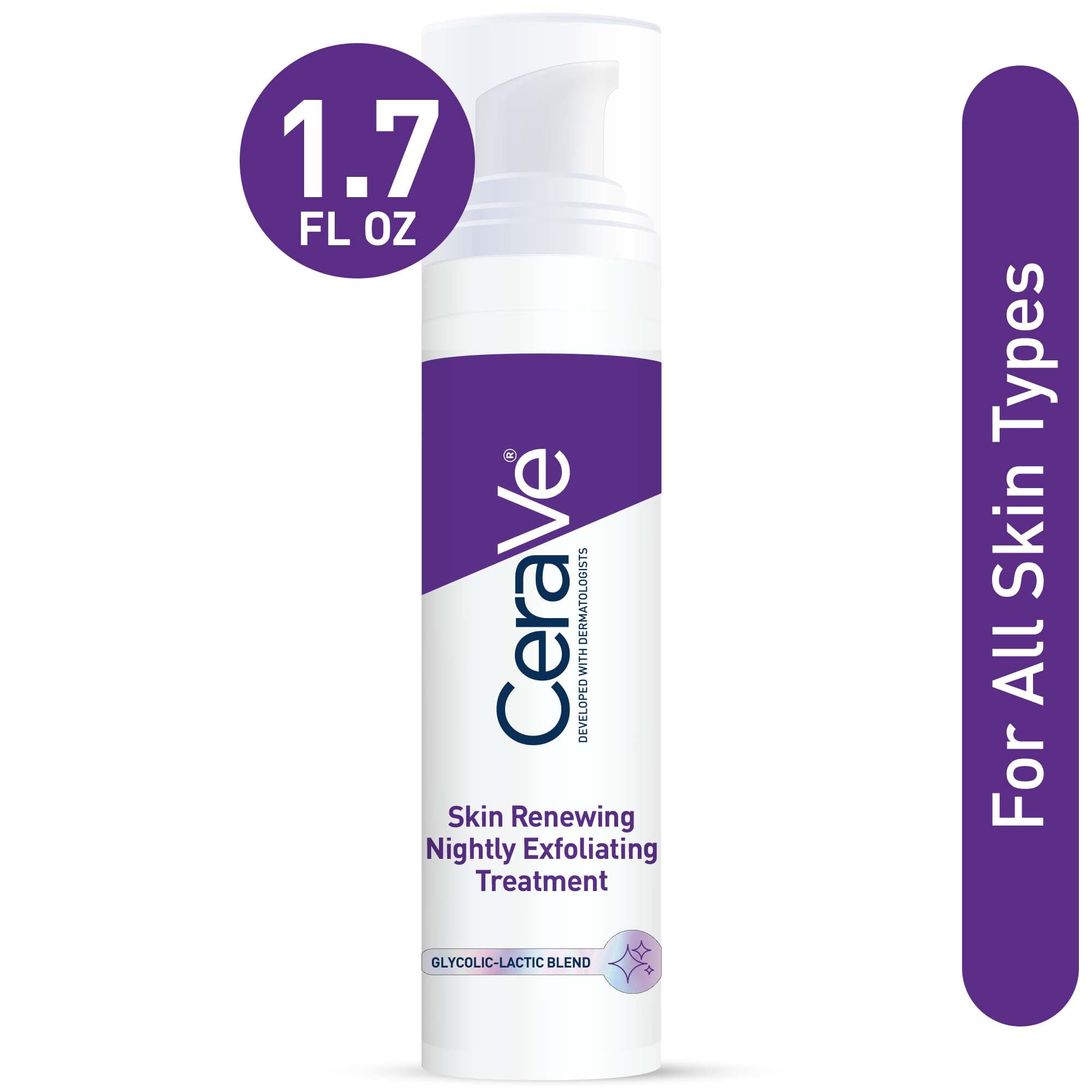 CeraVe Skin Renewing Nightly Exfoliating Treatment, Anti-Aging Face Serum, 1.7oz