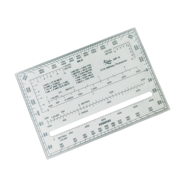 Square Protractor Ruler Easy Carry Reading Compact Lightweight Acrylic 1:25,000 1:50,000 for Architects Engineering Measuring Tool