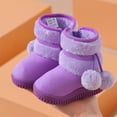 thumbnail image 7 of Karoyedx Girls' Boots Kids Girls Boys Winter Warm Boots Suede Lightweight Fleece Lined Mid Calf Snow Boots for Toddler/Little Kid Purple Size,13, 7 of 7