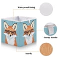 thumbnail image 3 of Cabinet Storage Basket 15.75x10.63x6.96 Inches Storage Box Foldable, Storable and Easy to Assemble ，Open Home Storage Bins ，Closet Storage Bins Cute Fox with Glasses, 3 of 8