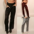thumbnail image 4 of KelaJuan Women’s Glitter Sequin Pants Drawstring High Waist Wide Leg Pants Hip Hop Trousers Streetwear, 4 of 4