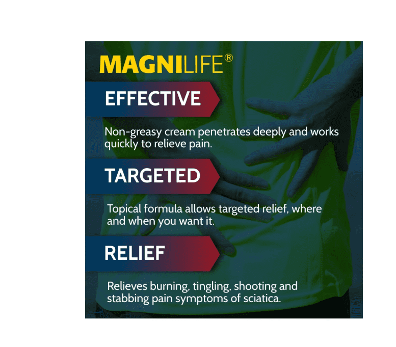 (2 pack) MagniLife Leg & Back Pain Relief Cream, for Fast Relief of Lower Back, Buttocks & Leg Pain, 4 oz