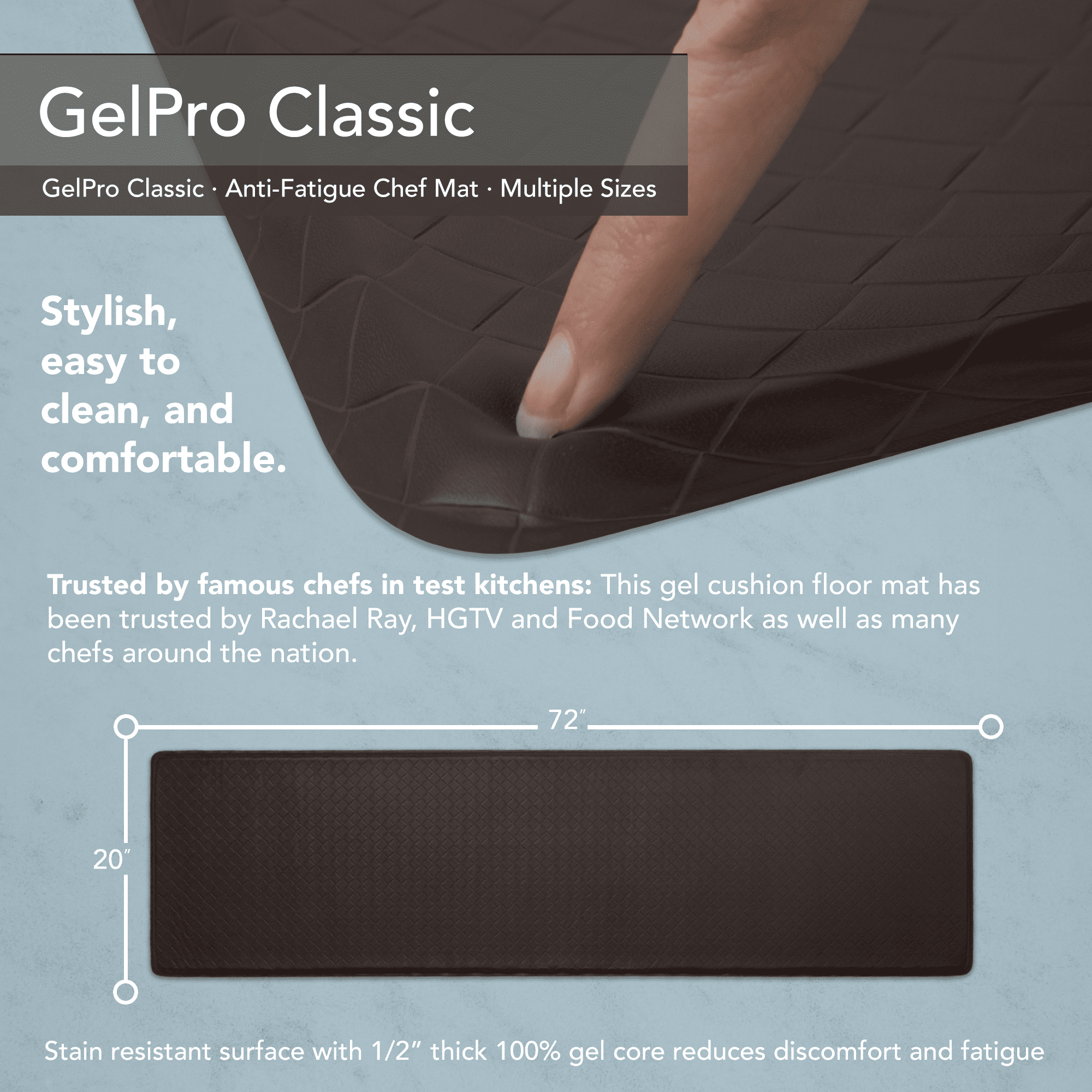 Gelpro Classic Anti Fatigue Kitchen Comfort Floor Mat 20x48