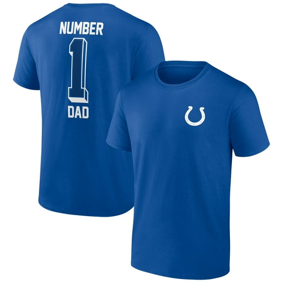 Men's Royal Indianapolis Colts Number One Dad T-Shirt