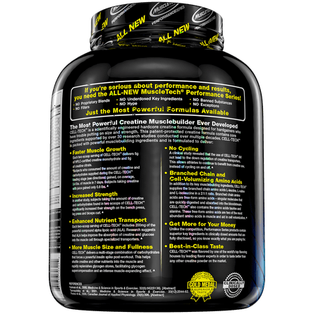 Cell Tech Creatine Monohydrate Formula Powder, HPLC-Certified, Improved Muscle Growth & Recovery, Fruit Punch, 56 Servings (5.95lbs)