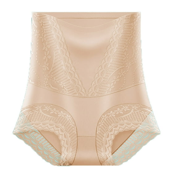Akafmk Plus Size Womens Shapewear Underwear High Waisted Lace Briefs Ice Silk Hip Lifting Postpartum Waist Tight Strong Pants Comfortable Breathable Underwear Panties, Sizes M-3XL