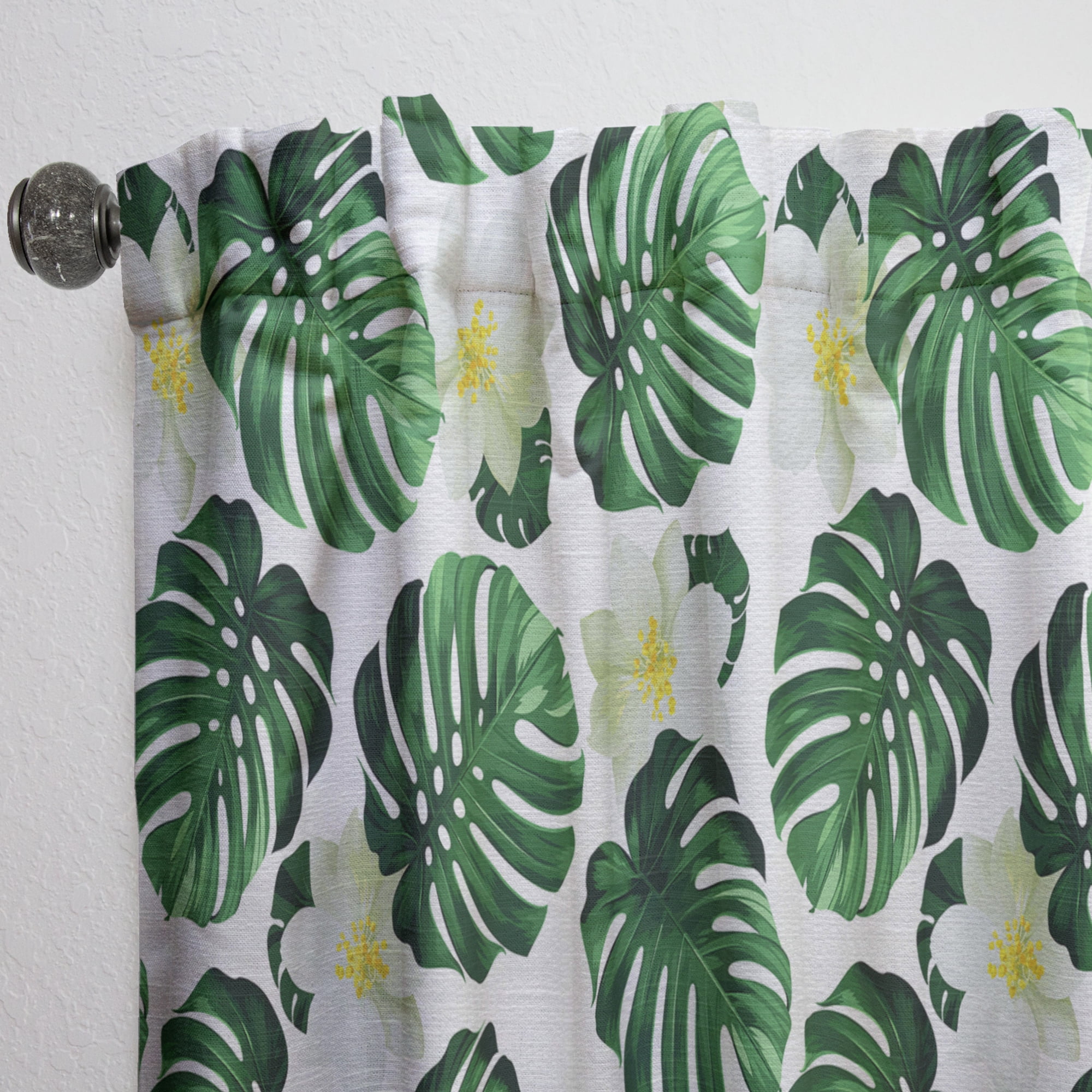 Designart 'Tropical Foliage Mood I' Floral Curtain Panel