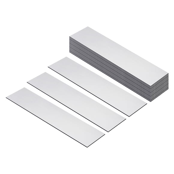 Uxcell 8"x2" Blank Name Plates, 20 Pack Custom Engraved Name Plate, Silver, Black