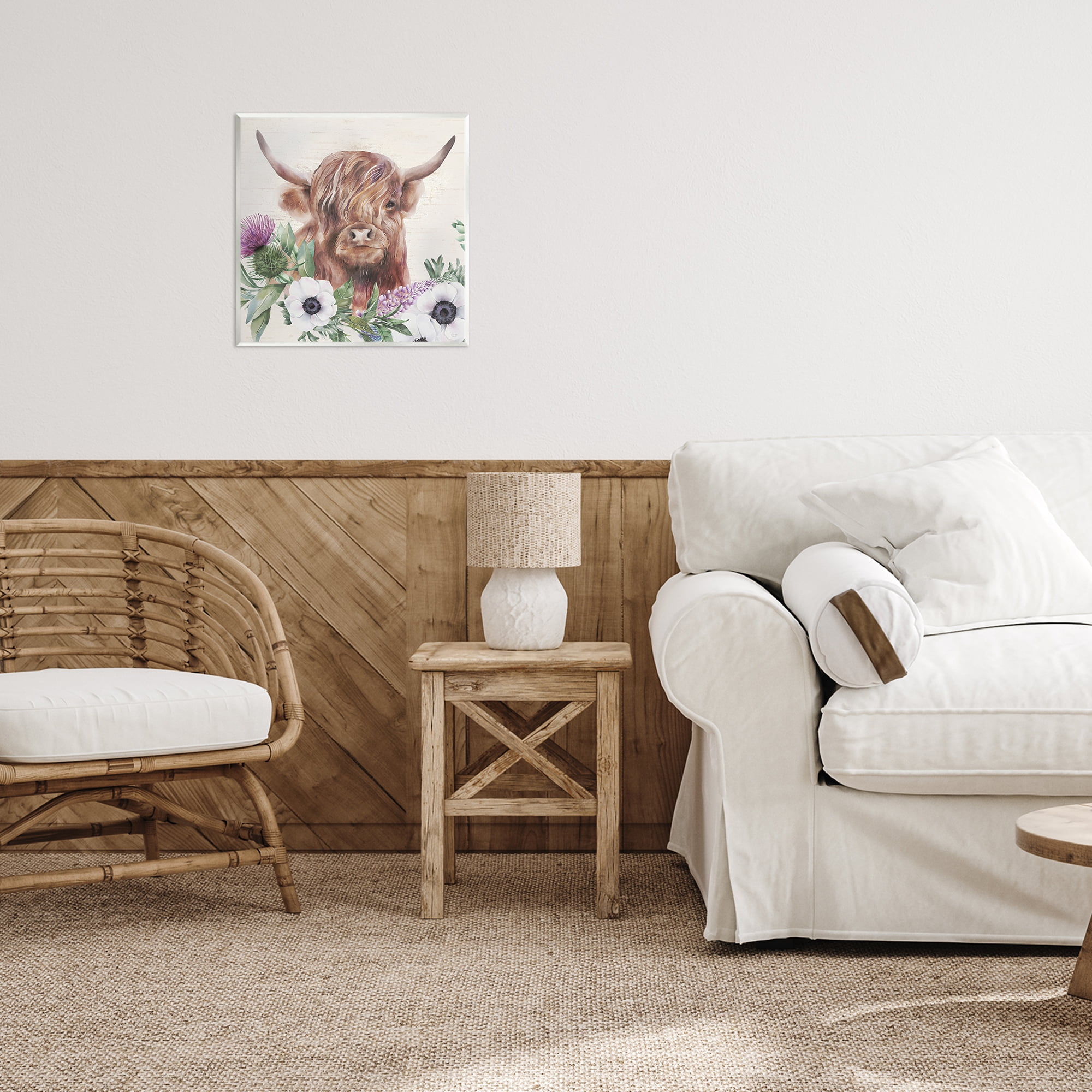 Stupell Industries Penny The Highland Cow Wall Plaque Art, design by Lux + Me Designs