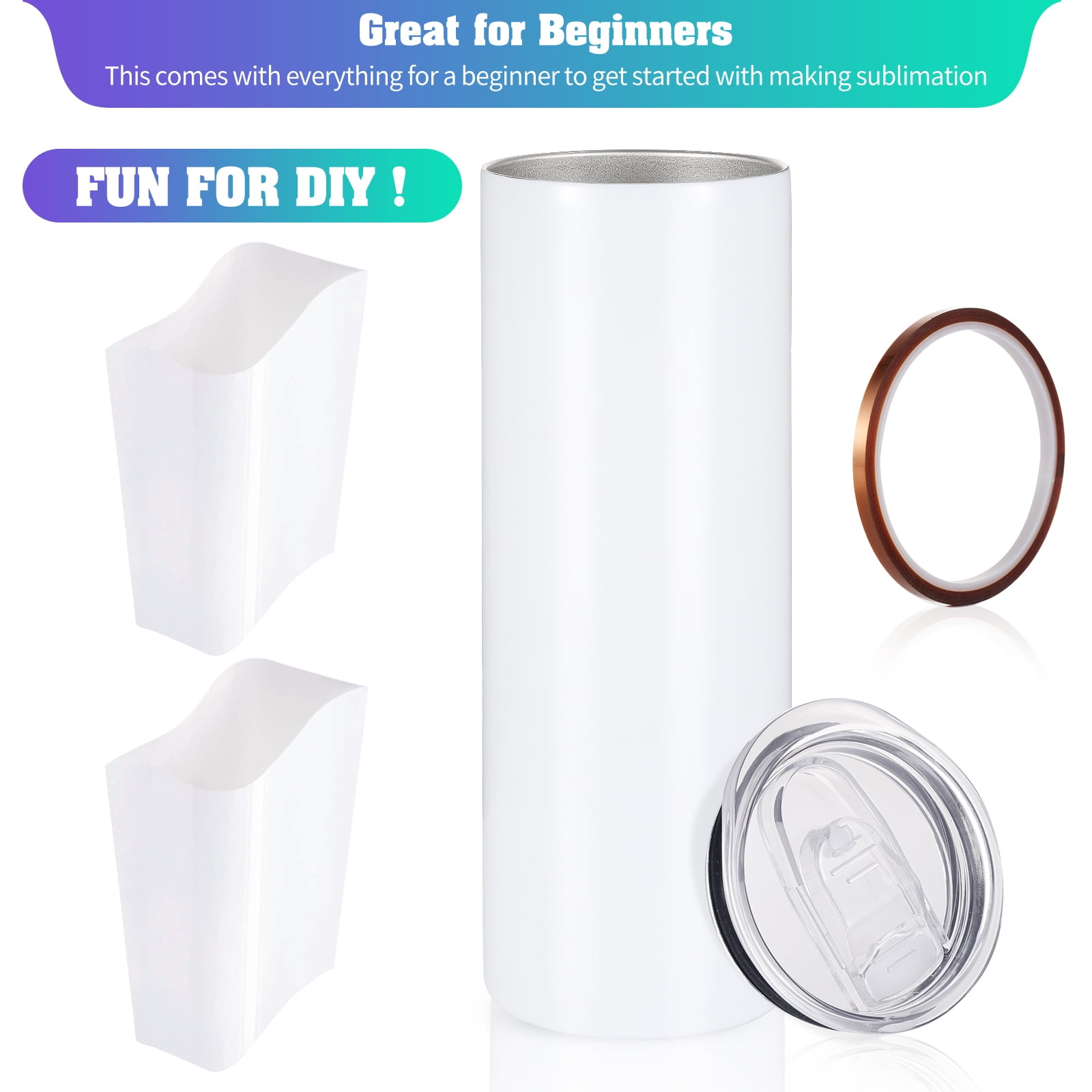 Sublimation Tumblers Bulk 30 Oz Skinny, 10 Pack Stainless Steel Double Wall  Insu