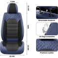 thumbnail image 7 of FLORICH Car Seat Covers Front Pair, Waterproof Faux Leather Seat Protectors, Auto Interior Cushions Fit for Most Cars Suv Trucks, Black&Blue, 7 of 7