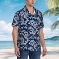 thumbnail image 2 of Lsque Dragons pattern Hawaiian Shirt for Men, Unisex Summer Beach Casual Short Sleeve Button Down Shirts-Small, 2 of 9