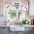 thumbnail image 2 of Happy Valentines Day Farmhouse Short Window Curtain Valances, Red Love Branches Spring Rod Pocket Kitchen Valances for Living Room Bedroom Bathroom Cafe 54" x 18", 2 of 8