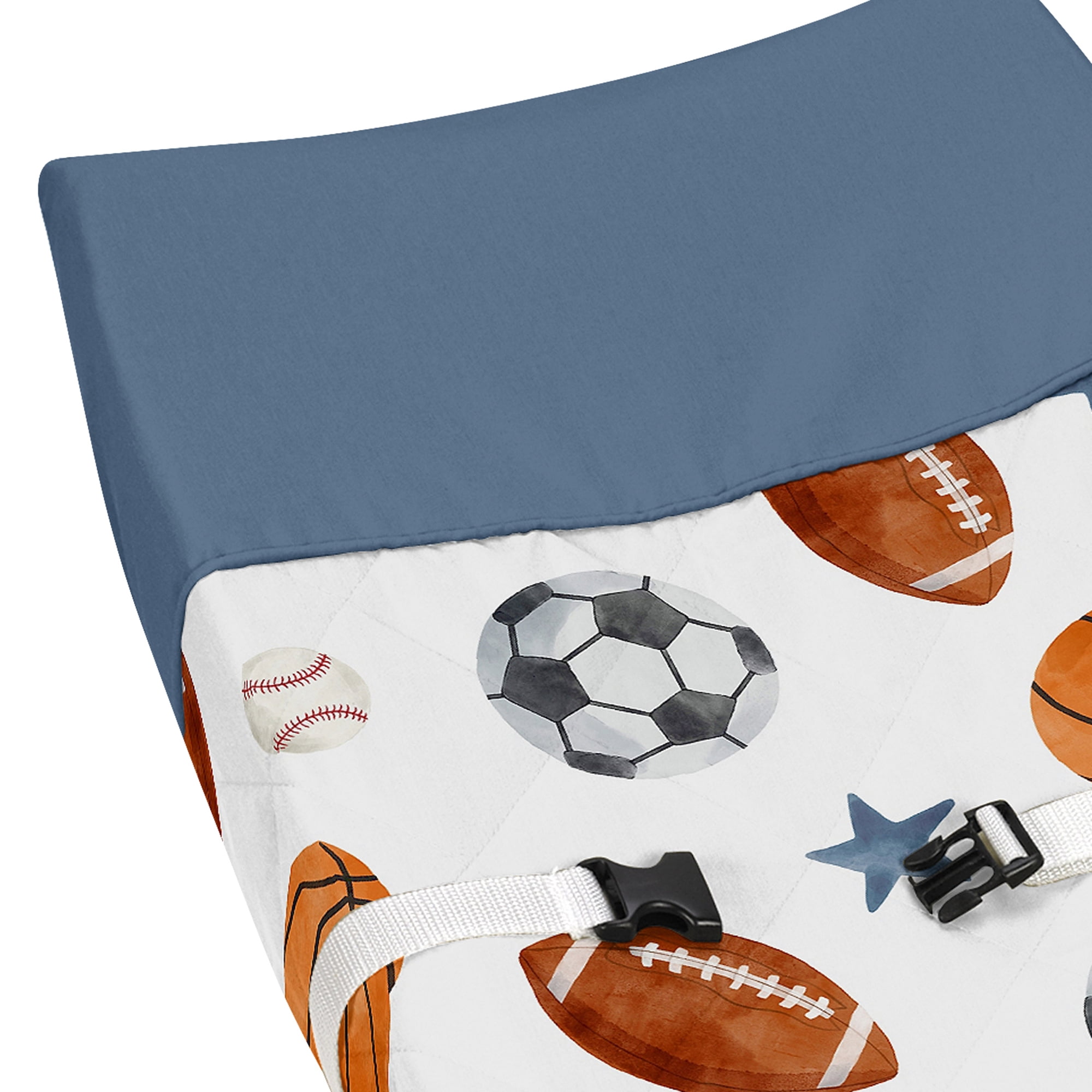 Sweet Jojo Designs Watercolor Sports Theme Multicolor Changing Pad Cover