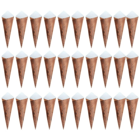 

Manunclaims Paper Cones 30 Holes Easy to Install Fine Texture Kraft Paper Wedding Confetti Cone Holder Party Supplies