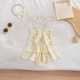 thumbnail image 2 of JUMEYU Dresses for Baby Girls Baby Girl Summer Clothes Infant Stripe Romper Dress Newborn Sleeveless Tutu Dresses Toddler Cute Outfit 0 3 6 9 12 18 24 Months (Light Yellow,0-3 Months), 2 of 5