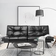 thumbnail image 6 of Atilioo Modern Hardwood Adjustable Armrests Convertible Futon Sofa Bed, Black, 6 of 10