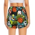 thumbnail image 2 of Lsque Balls Printed Women's Running Shorts with Liner Pockets,Elastic Quick Dry Workout Athletic Gym Yoga Shorts,Womens High Waist Shorts-Medium, 2 of 9