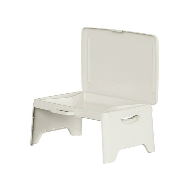 Matsuzay plegable portátil de ABS para cama, soporte multifuncional para computadora, fácil de transportar, para sala de estar, sofá cama Almacenamiento y organización del hogar blanco