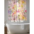 thumbnail image 6 of Spring Floral Semi Sheer Curtains 72 Inch Length 2 Panels Set, Elegant Summer Flowers Botanical Watercolor Sheer Kitchen Curtain Privacy Voile Window Curtain for Living Room Bedroom Rod Pocket Drapes, 6 of 7
