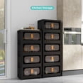 thumbnail image 3 of Jopath Plastic Folding Storage Cabine,5 Tiers Collapsible Storage Bins with Magnetic Door and Wheels,Collapsible Closet Organization for Bedroom,Black-5 Tiers, 3 of 8