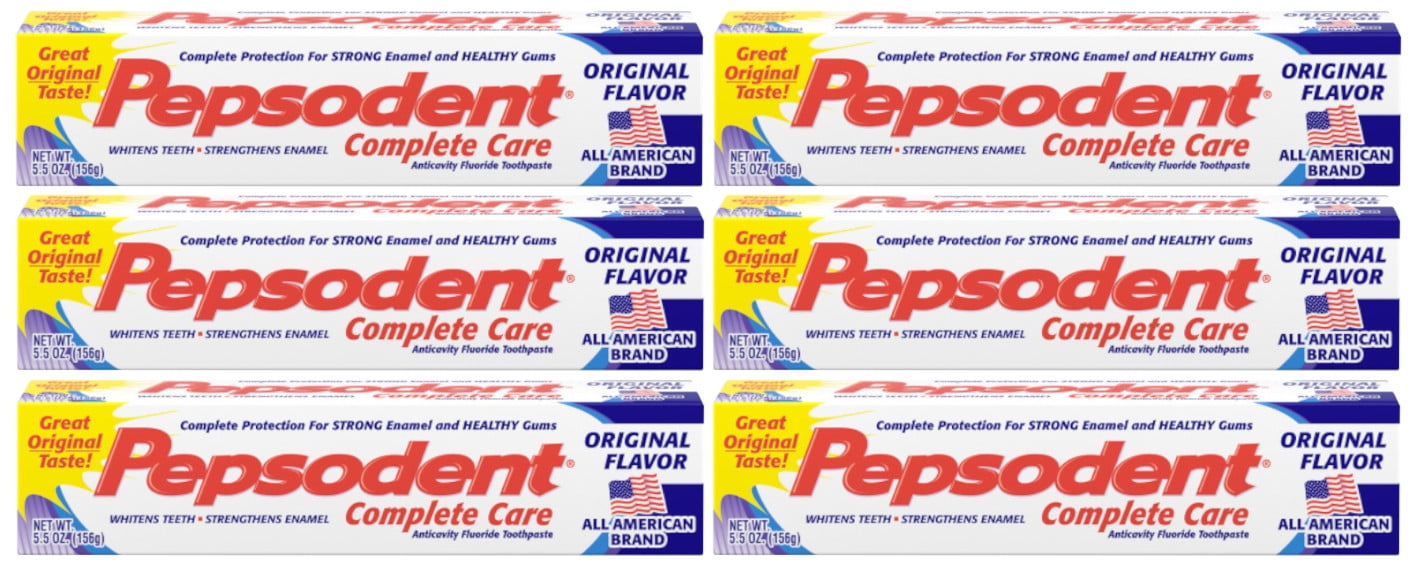 Pepsodent Complete Care Toothpaste, Original Flavor, 5.5 oz, 6 Pack