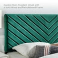 thumbnail image 6 of Pemberly Row Angular Channel Tufted Velvet Full/Queen Headboard in Teal Blue, 6 of 11