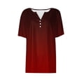 thumbnail image 4 of YHAJDS Short Sleeve Shirts for Women V Neck Raglan Sleeve Print Casual Summer Top, 4 of 5