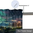 thumbnail image 5 of Northern Aurora Printed Window Curtains Valances Night Starry Sky Winter Mountain Lake Landscape Window Valance for Living Room Bedroom, Kitchen Valance Rod Pocket Window Curtain 54 by 18 in, 1 Panel, 5 of 6