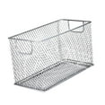 thumbnail image 1 of Organizador de cesta de almacenamiento de alambre de malla Organización de suministros de oficina Cesta de alambre Mesh Bin de almacenamiento abierto Plata, 1 of 8