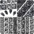 thumbnail image 4 of Lámina de transferencia para uñas SmallCat, 10 hojas, encaje negro, 4 of 7