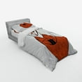 thumbnail image 2 of Ambesonne Fox Bedding Set 3 Pcs, Cartoon Spiral Patterns, Twin XL, Dark Orange Black White, 2 of 2