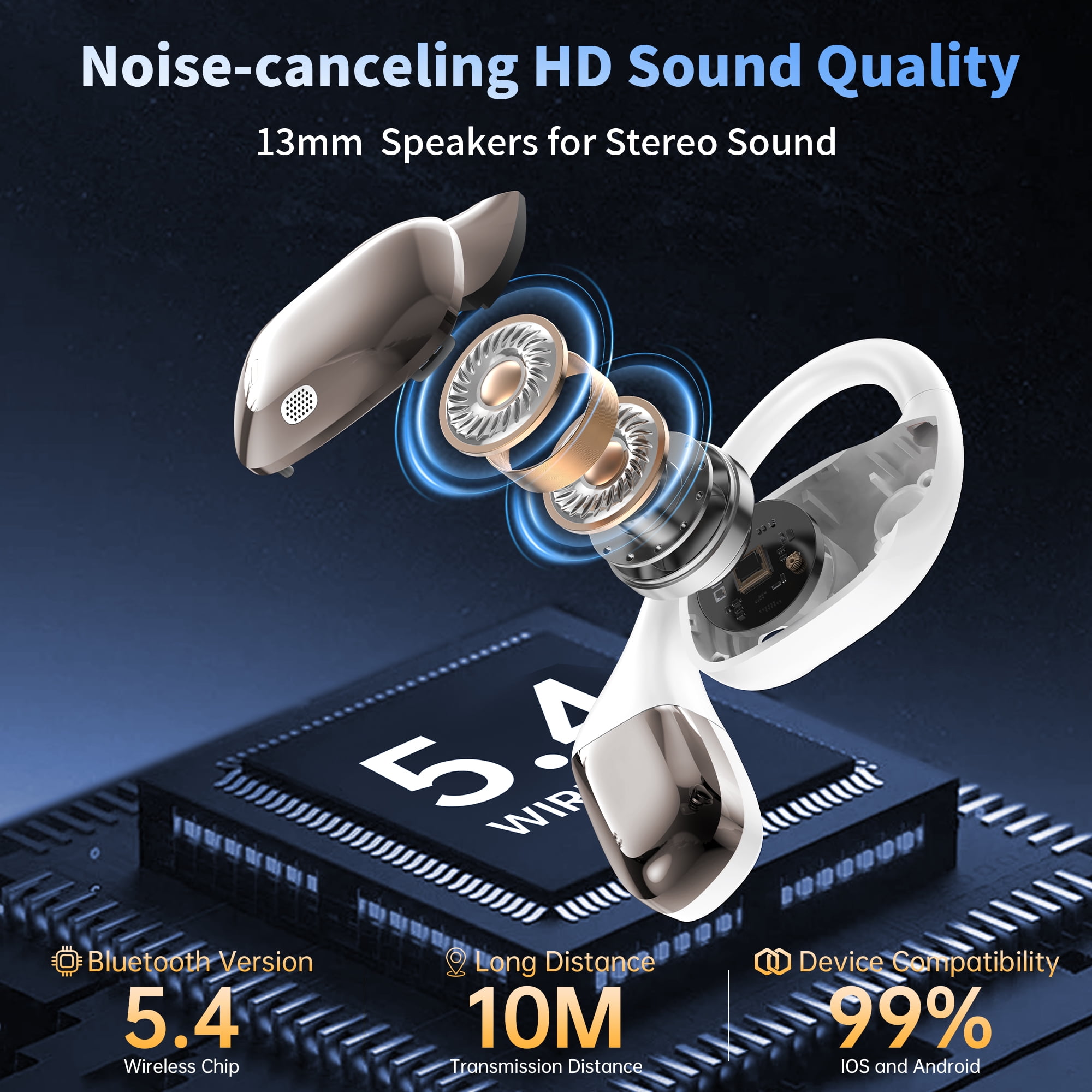 AI Language Translation Earbuds, 3-in-1 Real-Time Translator Earbuds for 144 Languages, Wireless Bluetooth Headphones Translator Device with App for iOS and Android, Ideal for Travel, Business Gifts