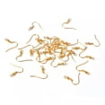 thumbnail image 2 of U8MO 100pc Golden Brass Earring Hooks Nickel Free Fish Earwire Earring Making 19x17mm, 2 of 3