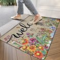 thumbnail image 2 of Floral Welcome Door Mat, Spring Summer Flower Front Doormat, Home Indoor Outdoor Decor Non Slip Entrance Rug 30x17 Inches, 2 of 6