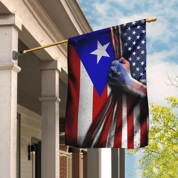 FLAGWIX American House Flag (29.5" x 39.5")-Puerto Rican American Flag DBX1694F-Polyester Indoor Outdoor Flags