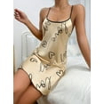thumbnail image 2 of Heart Print Nightdress, Elegant Scoop Neck Criss Cross Back Sleep Dress, Women's Sleepwear & Dresses, 2 of 5