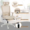 thumbnail image 5 of Foldable Ergonomic Office Chair, High Back Desk Chair with Footrest, Mesh Back Computer Chair with Fixed Headrest, 2D Armrest, Adjustable Lumbar Support, Soft Sponge Seat, Swivel Task Chair, Green, 5 of 14