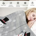 thumbnail image 3 of Nawypu Merry Christmas Fannel Throw Blanket Cute Xmas Snowman Snowflake Snow Grey Lightweight Soft Cozy Luxury Bed Blanket for Winter Holiday Xmas Gifts Couch Sofa, 3 of 6