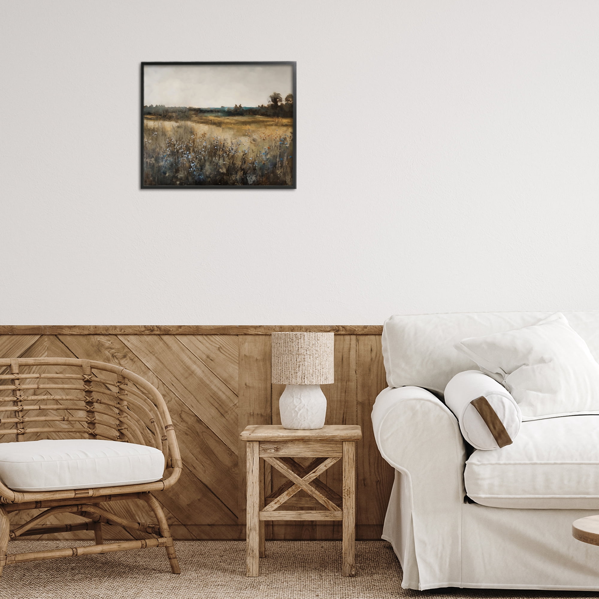 Stupell Industries Wildflowers & Wheat Meadow Black Framed Giclee Art, design by Creative Studio