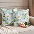 thumbnail image 2 of Flower Floral Outdoor Waterproof Pillow Covers, Country Branch Leaves Watercolor Blue Decorative Square Throw Pillowcase Sofa Cushion Sham for Patio/Couch/Chair, 20"x20" 2 Pack, 2 of 8