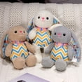 thumbnail image 3 of Cute and Soft Striped Rabbit Doll Animal Rabbit Toy Soft and Comfortable Rabbit Toy Children's Easter, 3 of 7
