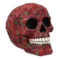 thumbnail image 1 of Ebros Saint-Valentin des Morts Roses Florales Rouges avec Pétales Verts Figurine de Crâne DOD Rosa Crânes en Sucre Statue comme Tête de Squelette de Crâne Ossuaire d'Halloween Décor d'Autel Macabre Collection, 1 of 4